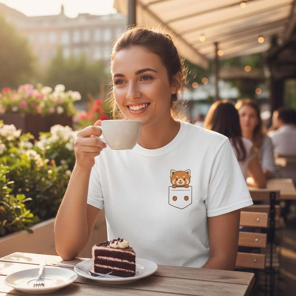 Red Panda in Pocket Casual Shirt