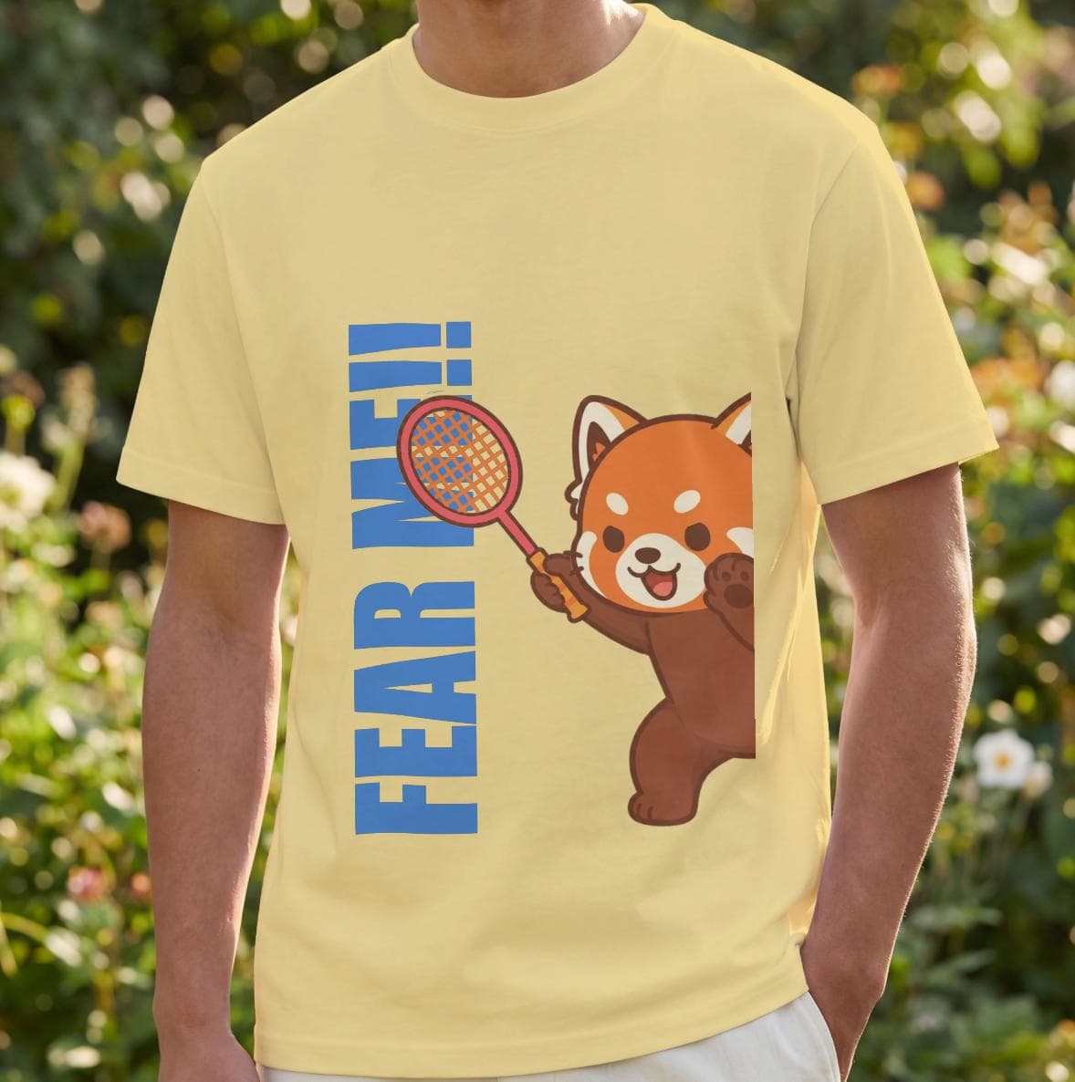 [Pre-order] "Fear Me!" Red Pand - Quick Dry Badminton Tee thumbnail 3