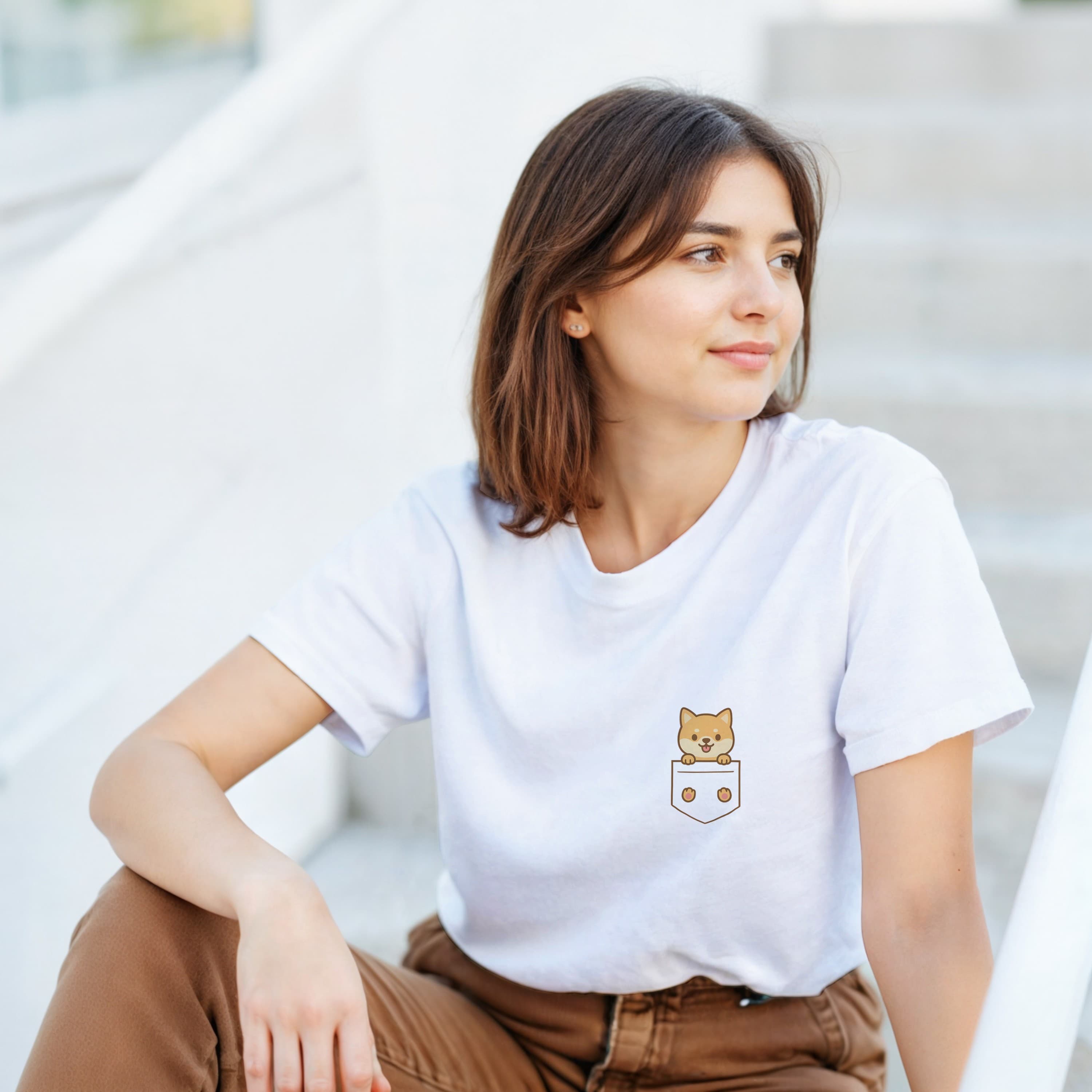 Shiba Inu in Pocket Casual Shirt